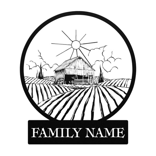 Personalized Farm Hill Metal Sign